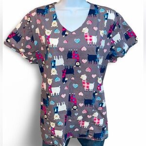 Zoe + Chloe Llama Love Scrub Top - NWOT